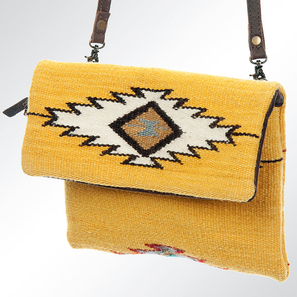 ADBG595 American Darling Hand Woven Saddle Blanket Western Leather Cross body Bag