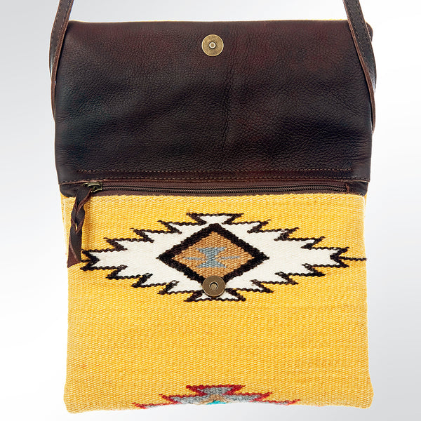 ADBG595 American Darling Hand Woven Saddle Blanket Western Leather Cross body Bag