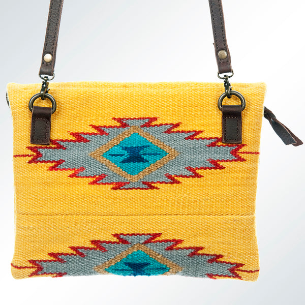 ADBG595 American Darling Hand Woven Saddle Blanket Western Leather Cross body Bag