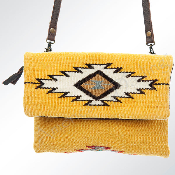 ADBG595 American Darling Hand Woven Saddle Blanket Western Leather Cross body Bag
