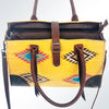 ADBG598 American Darling Hand Woven Saddle Blanket Western Leather Tote Bag with Tassels