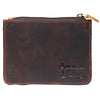 ADBGM121 Handwoven Leather Coin Pouch - Distressed Basketweave Zip Wallet