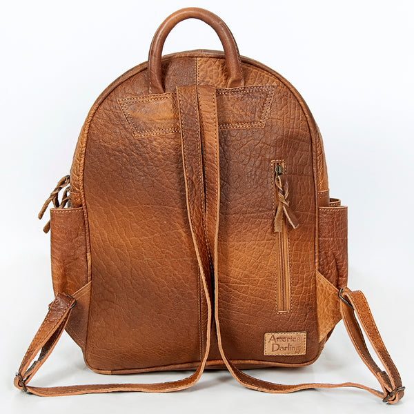 ADBG600 American Darling Hand Tooled Floral Carved & Hair-On Cowhide Western Backpack Bag