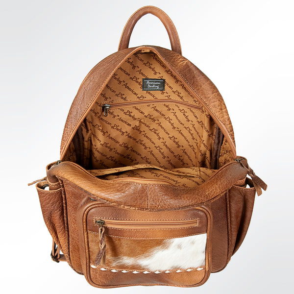 ADBG600 American Darling Hand Tooled Floral Carved & Hair-On Cowhide Western Backpack Bag