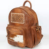 ADBG600 American Darling Hand Tooled Floral Carved & Hair-On Cowhide Western Backpack Bag