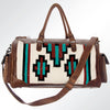 ADBG605 American Darling Hand Woven Saddle Blanket Western Leather Duffel Bag