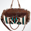 ADBG605 American Darling Hand Woven Saddle Blanket Western Leather Duffel Bag