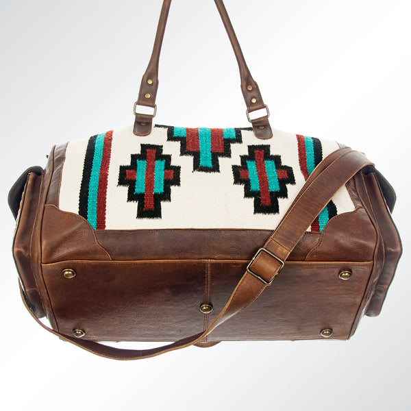 ADBG605 American Darling Hand Woven Saddle Blanket Western Leather Duffel Bag