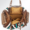 ADBG605 American Darling Hand Woven Saddle Blanket Western Leather Duffel Bag