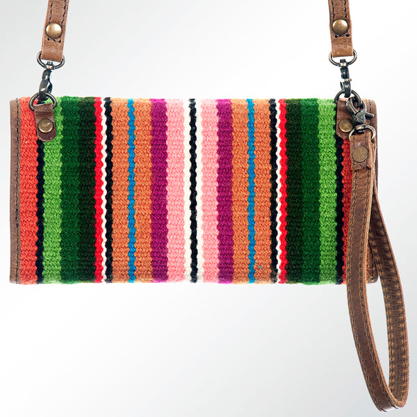 ADBG607 American Darling Hand Tooled Floral Carved & Saddle Blanket Western Leather Small Cross body Bag