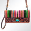 ADBG607 American Darling Hand Tooled Floral Carved & Saddle Blanket Western Leather Small Cross body Bag