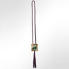 LC-ADJW101 Men's Western Jewelry Necklace with Silver Concho, Turquoise Stone & Leather Fringe