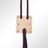 LC-ADJW101 Men's Western Jewelry Necklace with Silver Concho, Turquoise Stone & Leather Fringe