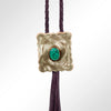 LC-ADJW101 Men's Western Jewelry Necklace with Silver Concho, Turquoise Stone & Leather Fringe