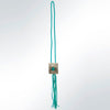LC-ADJW101 Men's Western Jewelry Necklace with Silver Concho, Turquoise Stone & Leather Fringe