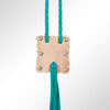 LC-ADJW101 Men's Western Jewelry Necklace with Silver Concho, Turquoise Stone & Leather Fringe