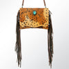 ADBG640 American Darling Hair-On Cowhide Western Small Cross body Bag with Fringes