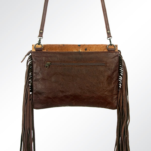 ADBG640 American Darling Hair-On Cowhide Western Small Cross body Bag with Fringes