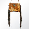 ADBG640 American Darling Hair-On Cowhide Western Small Cross body Bag with Fringes