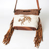 LC-ADBGS146 Western Crossbody Bag - Tooled Leather & Hair-On Hide