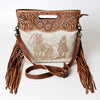 LC-ADBGS146 Western Crossbody Bag - Tooled Leather & Hair-On Hide