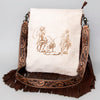 ADBGS192 Cowhide Large Crossbody Bag with Tooled Strap & Fringe - Western Rodeo Purse