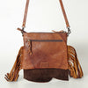 ADBG614 American Darling Handcrafted Western Leather Cross body Bag with Fringes