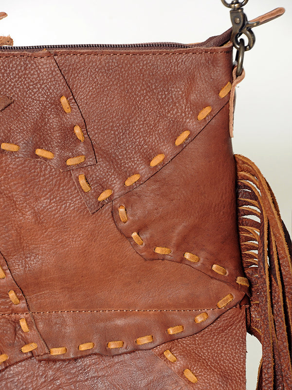 ADBG614 American Darling Handcrafted Western Leather Cross body Bag with Fringes