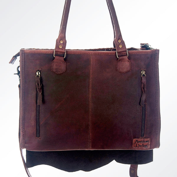 ADBG615 American Darling Handcrafted Western Leather Tote Bag with Buck Stitching
