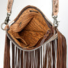 ADBG649 American Darling Hand Tooled Floral & Hair-On Cowhide Western Large Cross body Bag