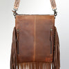 ADBG649 American Darling Hand Tooled Floral & Hair-On Cowhide Western Large Cross body Bag