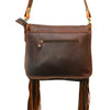 ADBGM109 Fringed Leather Western Crossbody Bag - Painted Artwork