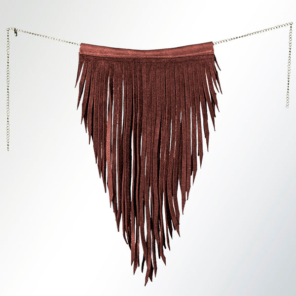 ADJW102 Western Fringe Chain Accessory - Genuine suede Statement Piece