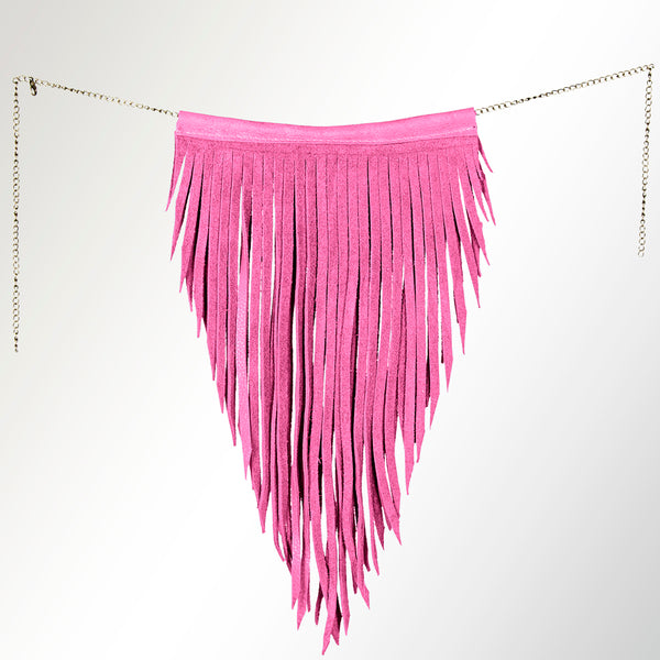 ADJW102E Western Fringe Jewelry Necklace Rust Hot Pink Genuine suede Statement Piece