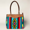 ADBGA151 American Darling Floral Tooled Leather & Woven Saddle Blanket Tote Bag