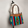 ADBGA151 American Darling Floral Tooled Leather & Woven Saddle Blanket Tote Bag