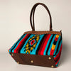 ADBGA151 American Darling Floral Tooled Leather & Woven Saddle Blanket Tote Bag