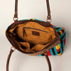 ADBGA151 American Darling Floral Tooled Leather & Woven Saddle Blanket Tote Bag