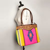 ADBGA151 American Darling Floral Tooled Leather & Woven Saddle Blanket Tote Bag
