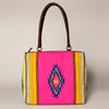 ADBGA151 American Darling Floral Tooled Leather & Woven Saddle Blanket Tote Bag