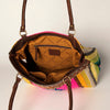 ADBGA151 American Darling Floral Tooled Leather & Woven Saddle Blanket Tote Bag
