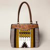 ADBGA151 American Darling Floral Tooled Leather & Woven Saddle Blanket Tote Bag