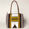 ADBGA151 American Darling Floral Tooled Leather & Woven Saddle Blanket Tote Bag