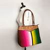 ADBGA151 American Darling Floral Tooled Leather & Woven Saddle Blanket Tote Bag