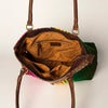 ADBGA151 American Darling Floral Tooled Leather & Woven Saddle Blanket Tote Bag