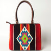 ADBGA151 American Darling Floral Tooled Leather & Woven Saddle Blanket Tote Bag