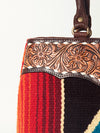 ADBGA151 American Darling Floral Tooled Leather & Woven Saddle Blanket Tote Bag