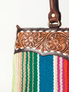 ADBGA151 American Darling Floral Tooled Leather & Woven Saddle Blanket Tote Bag