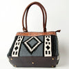 ADBGA151 American Darling Floral Tooled Leather & Woven Saddle Blanket Tote Bag