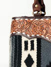 ADBGA151 American Darling Floral Tooled Leather & Woven Saddle Blanket Tote Bag